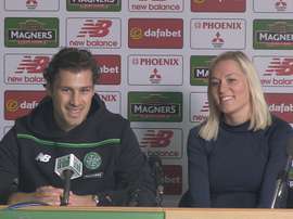 Partners Erik and Anne will be both playing for Celtic. Twitter