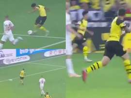 Sancho was at it again against Augsburg. Screenshot/beINSports