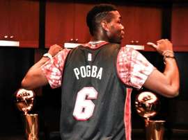 Pogba a profité de la trêve internationale pour aller voir jouer le Heat de Miami. Twitter/MiamiHEAT