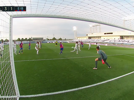Eibar réduit le score avec un petit pont sur Courtois. Capture/Movistar+