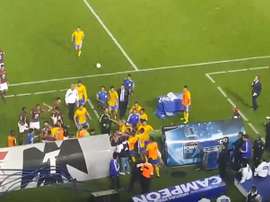 Assim foi o enfrentamento entre jogadores de Tigres e América. Twitter