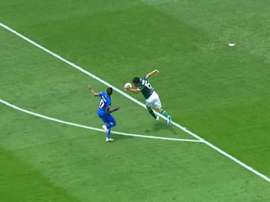 Pênalti polêmico em favor do Cruzeiro contra o Palmeiras. Captura/Globoesporte