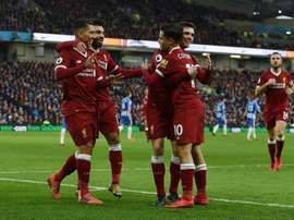 Os brasileiros dos 'reds' estiveram em gande diante do Brighton. Twitter/Liverpool