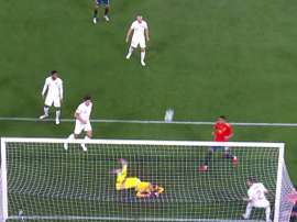 El guardameta evitó el 1-0. Captura/TVE