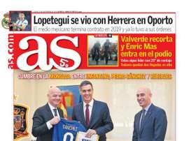 Capa do jornal 'AS' de 13-09-18. AS