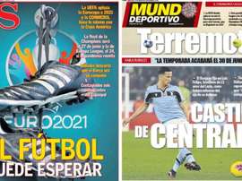 Les Unes des journaux sportifs en Espagne du 18 mars 2020. AS-MD