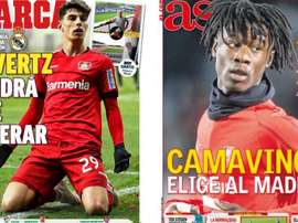 Capas das revistas 'Marca' e 'AS' de 31 de maio de 2020. Marca/AS