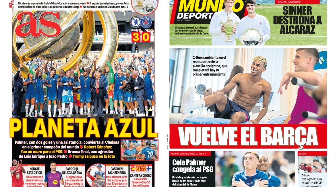 Portadas de la prensa deportiva del 14-07-25