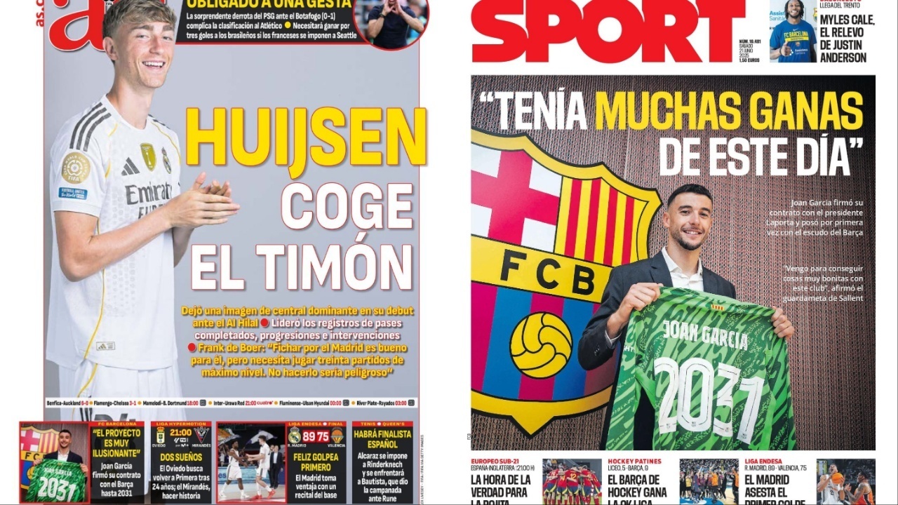 Portadas de la prensa deportiva del 21-06-25