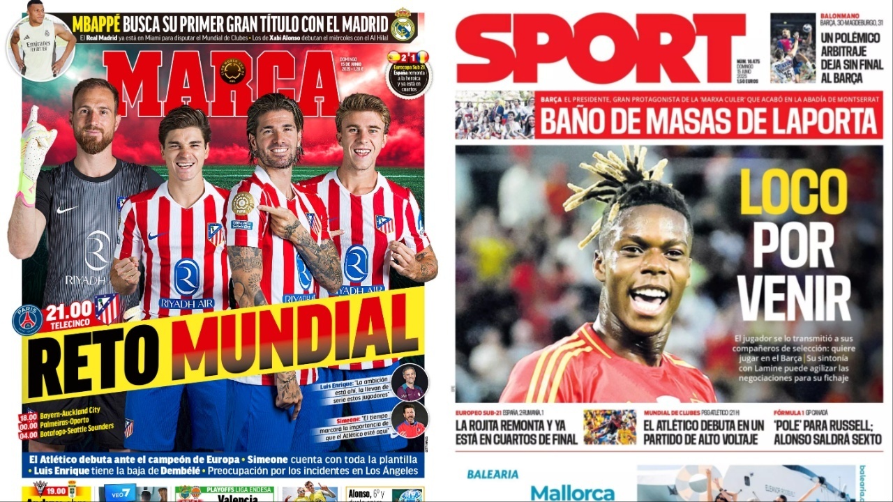 Portadas de la prensa deportiva del 15-06-25