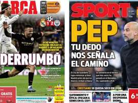 Capas dos portais Marca e Sport do dia 27-02-2020. Sport/Marca