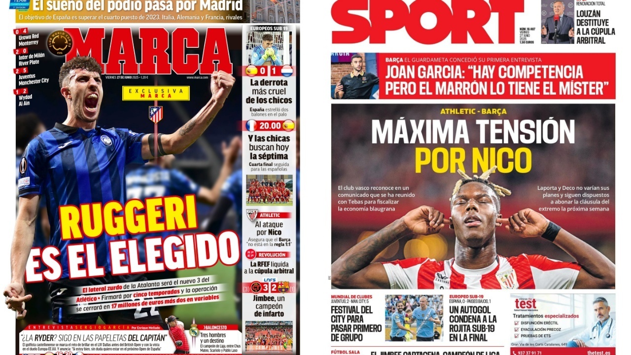 Portadas de la prensa deportiva del 27-06-25