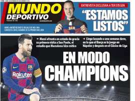 Capa do Mundo Deportivo de 24-02-2020. MD