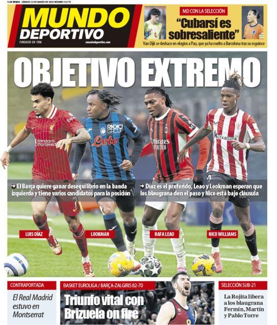 Portadas de la prensa deportiva del 22-03-25