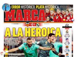 Capa do jornal Marca. Marca
