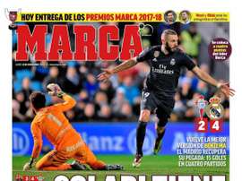 Capa do jornal 'Marca' de 12-11-18. Marca
