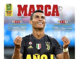 Capa do jornal 'Marca' de 19-08-18. Marca