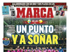 Les Unes des journaux sportifs en Espagne. Marca