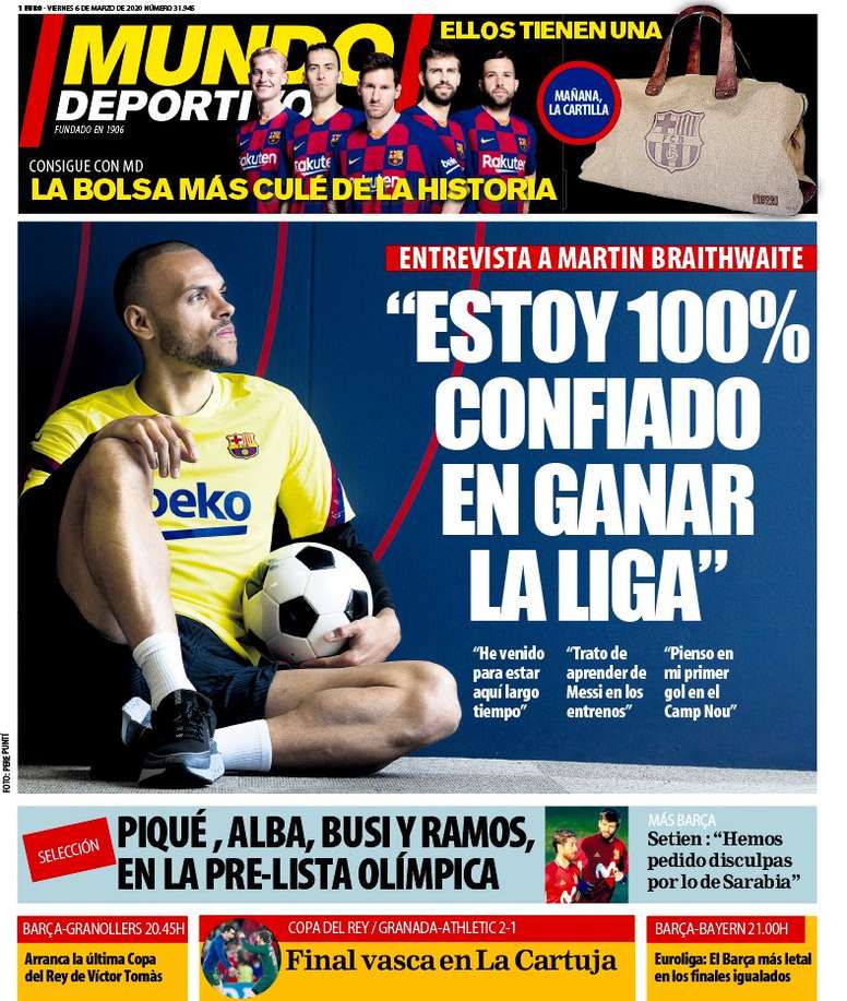 Les Unes des journaux sportifs en Espagne du 6 mars 2020  BeSoccer