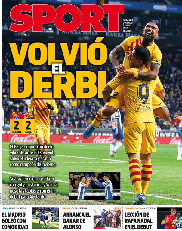 Les Unes des journaux sportifs en Espagne du 5 janvier 2020 BeSoccer