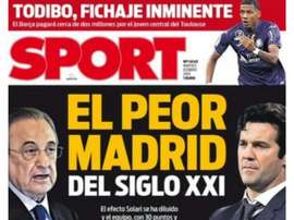 La Une de Sport. Sport