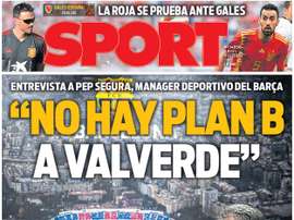 Capa do jornal 'Sport' de 11-10-18. Sport