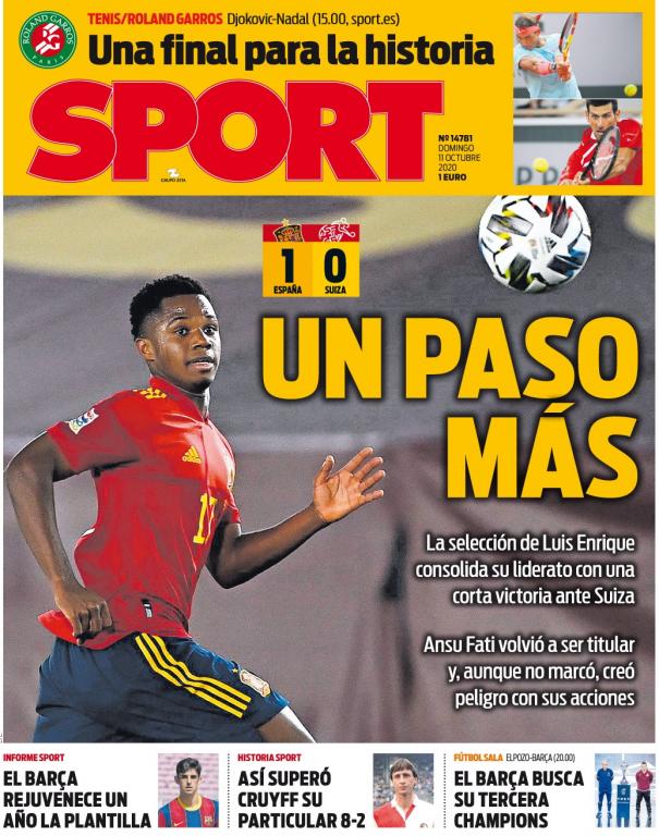 Les Unes des journaux sportifs en Espagne du 11 octobre 2020