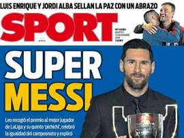 Capa do jornal 'Sport' de 13-11-18. Sport