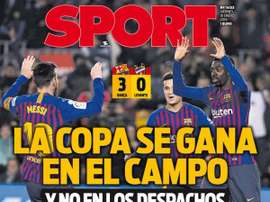 Une de Sport 18-01-19. Sport