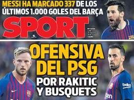Capa do jornal 'Sport' de 20-08-18. Sport