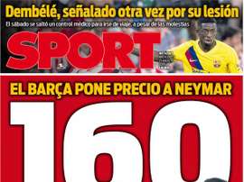 Capa do jornal Sport de 21-08-19. Sport