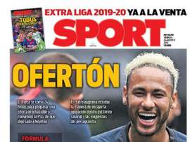Capa do jornal Sport 24-08-19. Sport