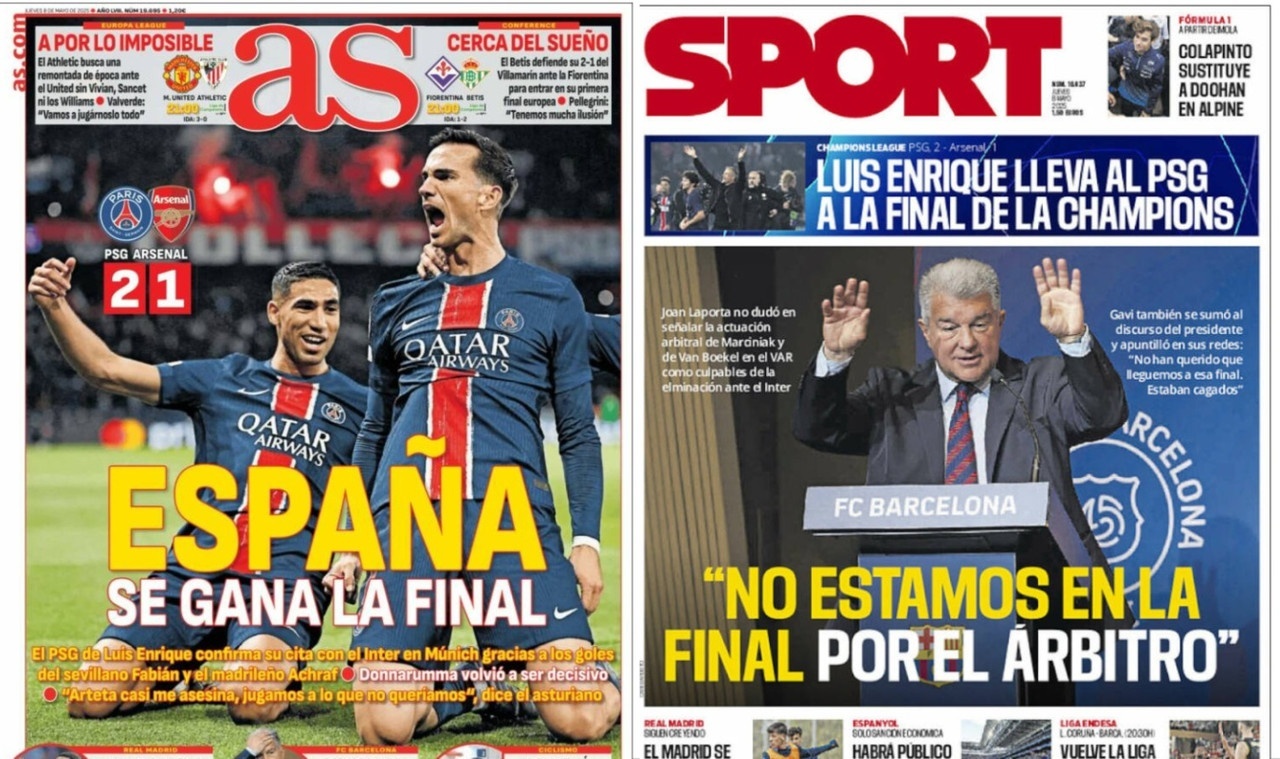 Portadas de la prensa deportiva del 08-05-25