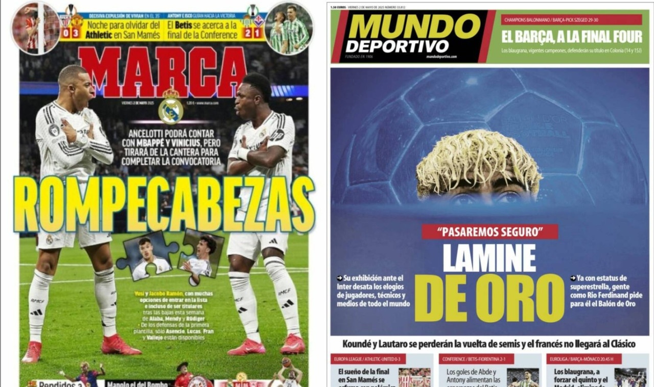 Portadas de la prensa deportiva del 02-05-25