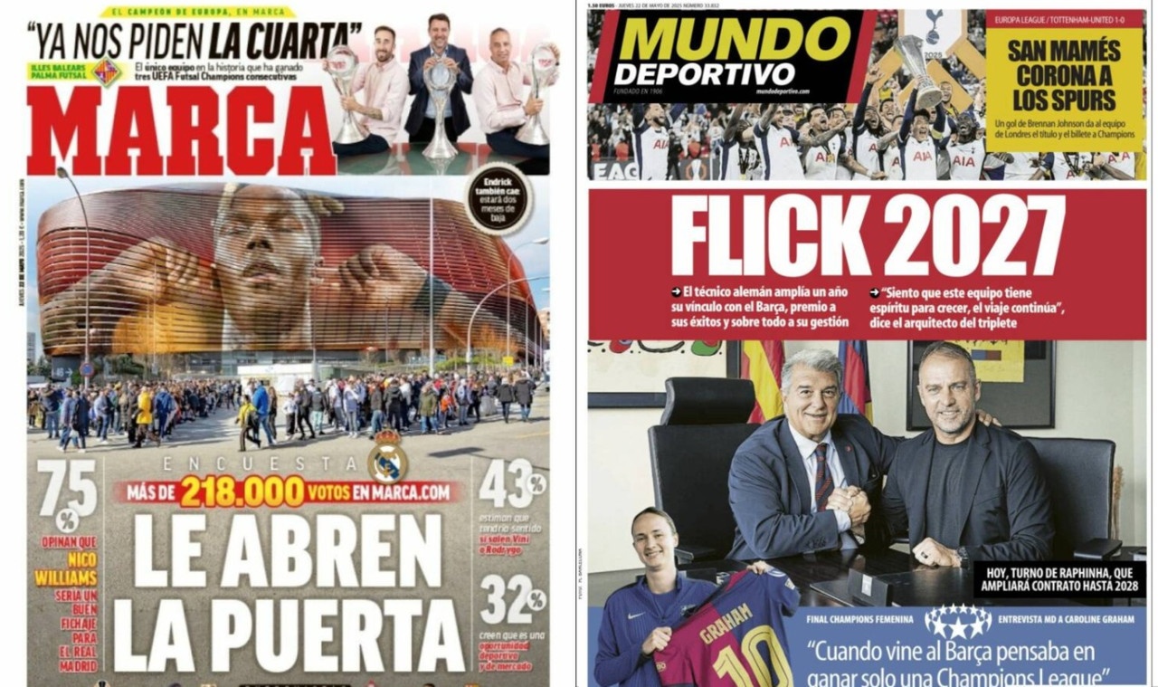Portadas de la prensa deportiva del 22-05-25