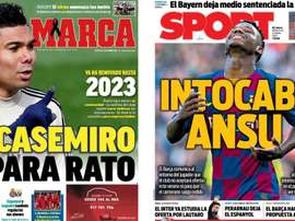 As capas da imprensa esportiva de 27 de maio de 2020. Marca/Sport
