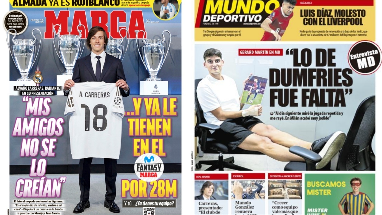 Portadas de la prensa deportiva del 16-07-25