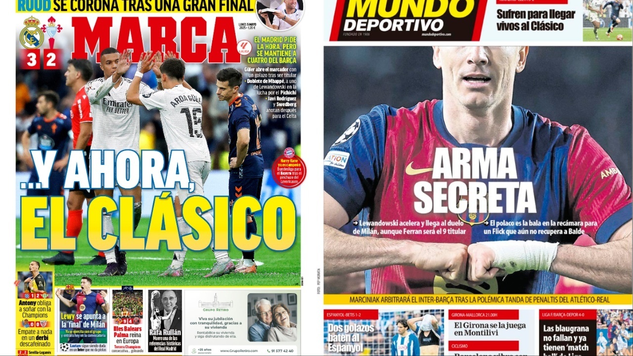 Portadas de la prensa deportiva del 05-05-25