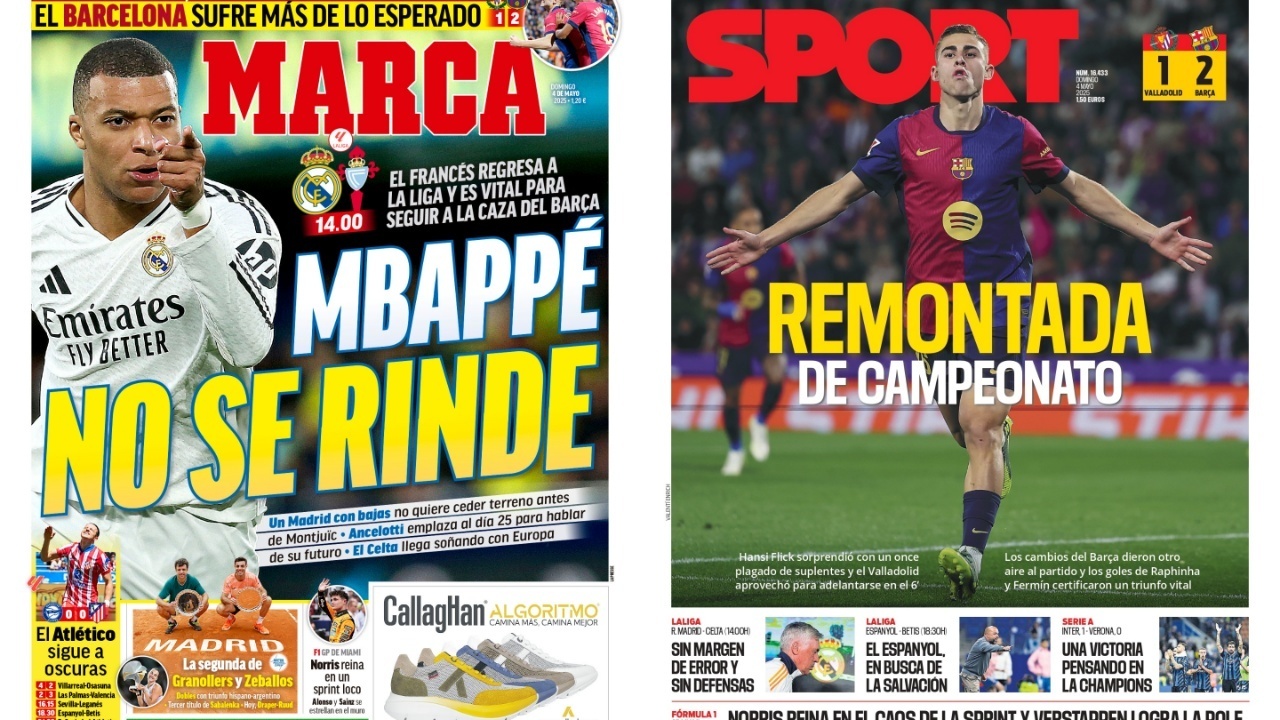 Portadas de la prensa deportiva del 04-05-25