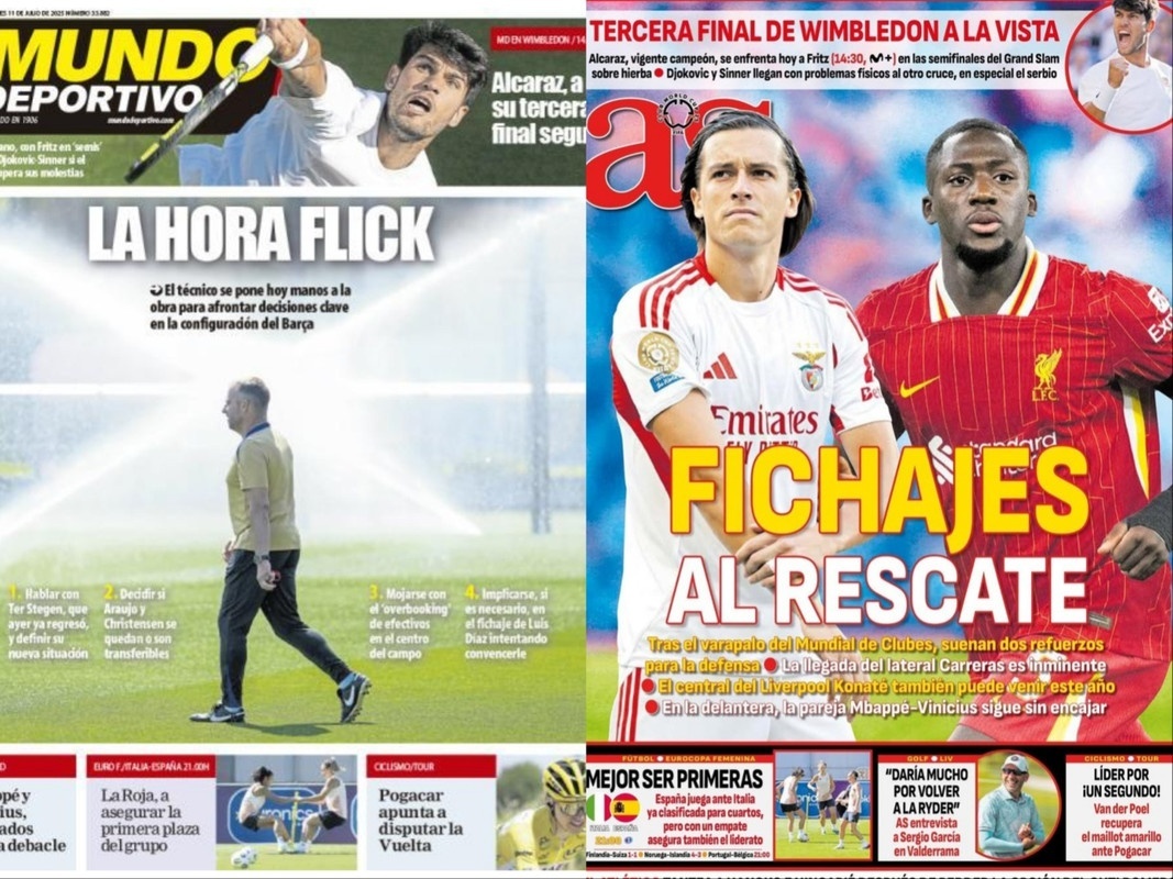 Portadas de la prensa deportiva del 11-07-25