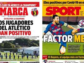 Capas dos jornais Marca e Sport.