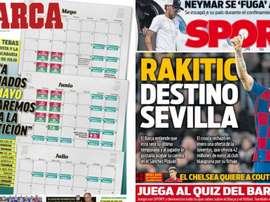 Les Unes des journaux sportifs en Espagne du 19 mars 2020. Marca/Sport