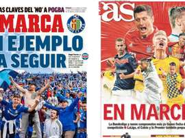 Les Unes des journaux sportifs en Espagne du 08/05/2020. Marca/AS
