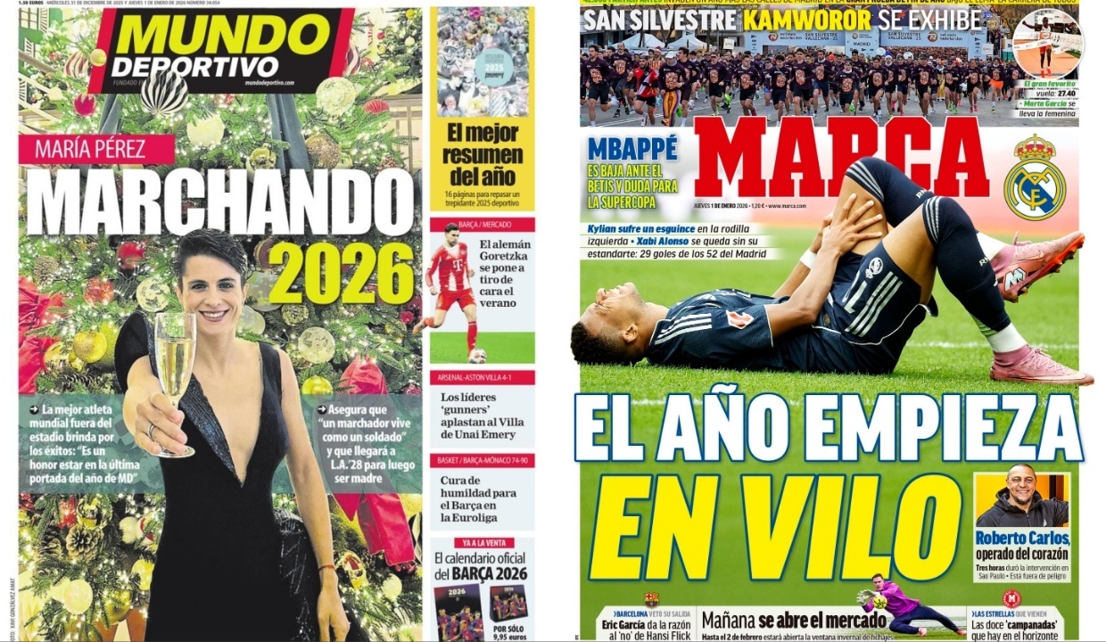 Portadas de la prensa deportiva del 01-01-26