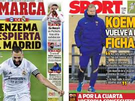 Portadas de la prensa deportiva del 24-01-21. Marca/Sport