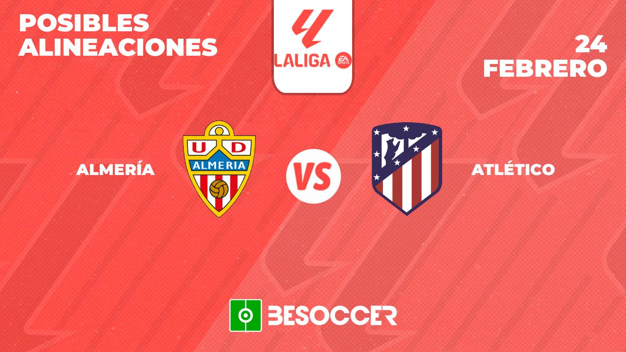 Posibles alineaciones del Almería vs Atlético de Madrid