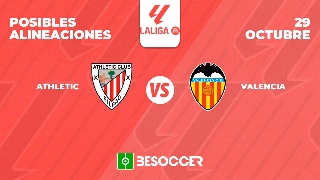 Posibles alineaciones del Athletic Club vs Valencia