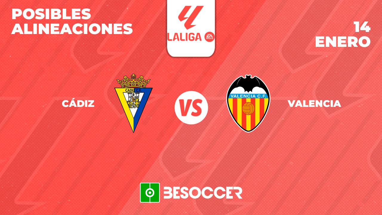 Posibles alineaciones del Cádiz vs Valencia