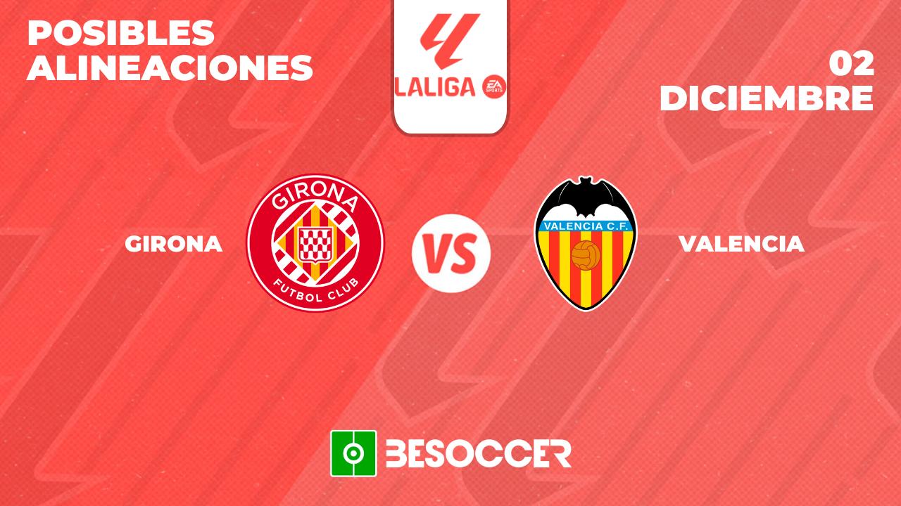 Posibles alineaciones del Girona vs Valencia