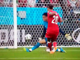 Poulsen made it 0-1. Twitter/TigaroT